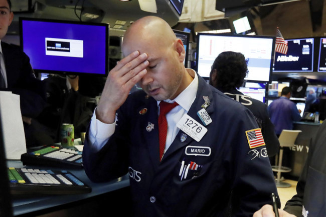 U.S. stocks close sharply lower as Wall Street overwhelmed by recession panic