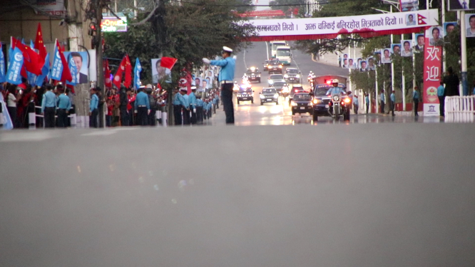 Chinese President arrives in Kathmandu