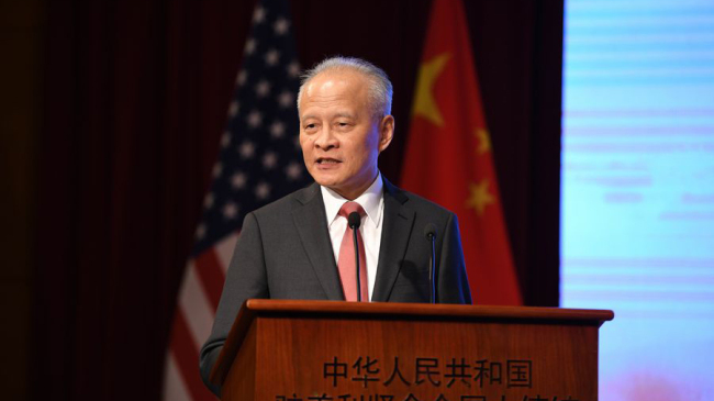 Chinese ambassador to US cautions “destructive forces” in bilateral ties