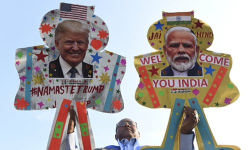 Chinese remind India about virus prevention as massive welcome ceremony is held to welcome Trump