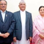 President Bhandari intensifies parleys with Oli and Dahal to save NCP