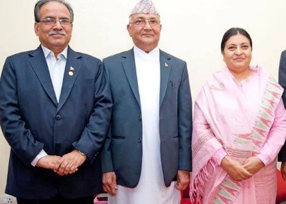 President Bhandari intensifies parleys with Oli and Dahal to save NCP