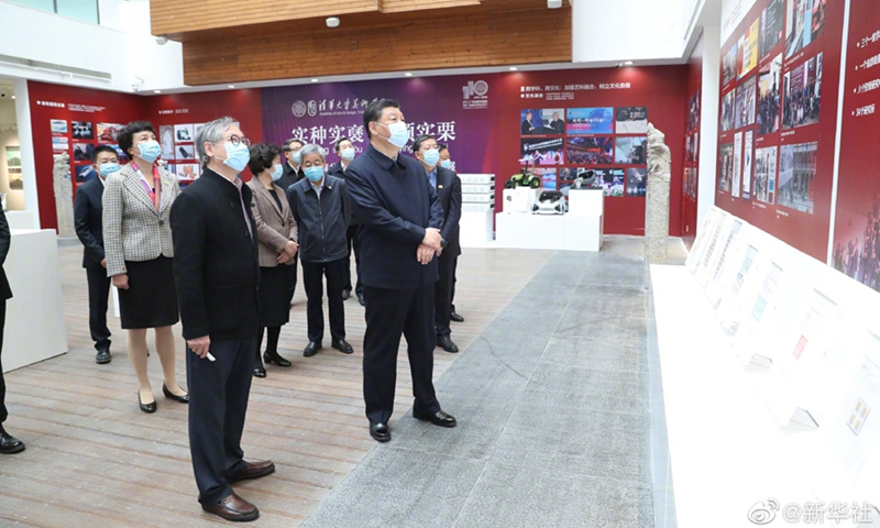 President Xi Jinping on Monday visits Tsinghua University, his alma mater, days before the school’s 110th anniversary