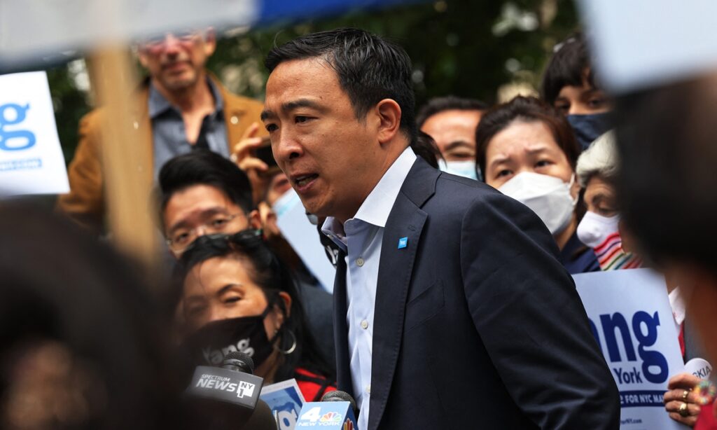 Cartoon satirizing mayoral candidate Andrew Yang as a tourist angers Asian Americans