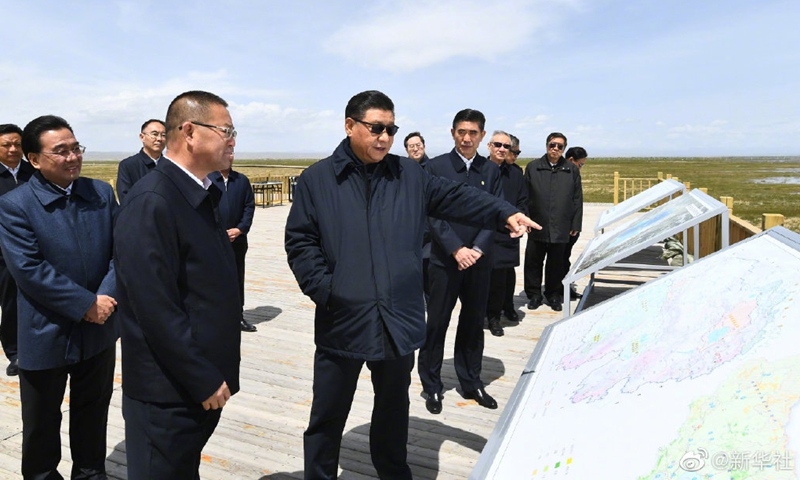 Xi inspects Gangcha County in Qinghai