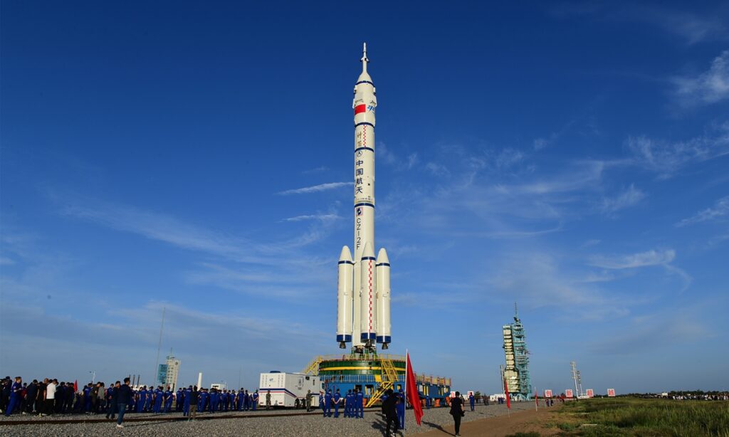 Rocket, spaceship combo rolled out to launch pad for China’s space station first crewed mission