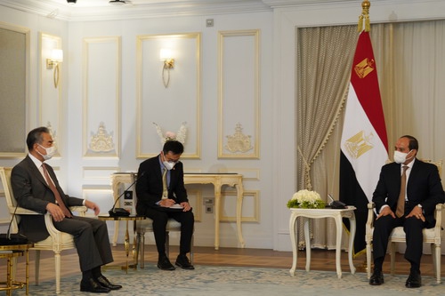 FM Wang Yi meets Egyptian president, highly appreciate prospect on mutual counter-terrorism, anti-COVID efforts and BRI