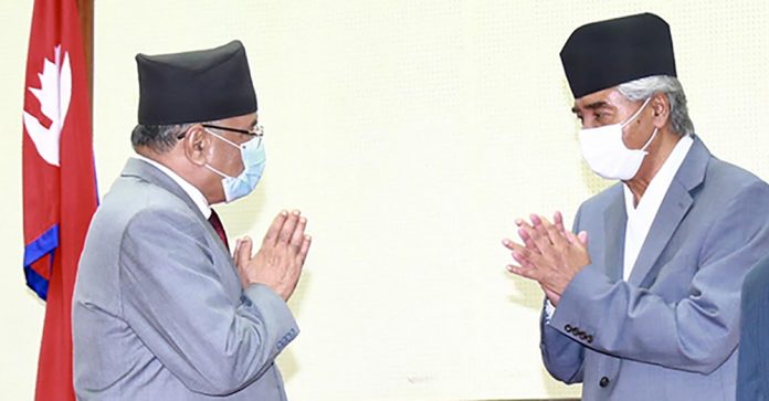 <strong>Meeting between Prime Minister Deuba and Chairman of the Maoist CentreDahal</strong>