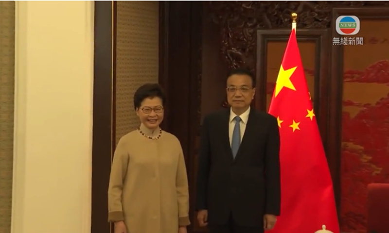 Premier Li meets with HK chief executive Carrie Lam, expresses central govt’s support for HK governance