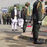 President Bhandari laid a wreath at the statue of Prithvi Narayan