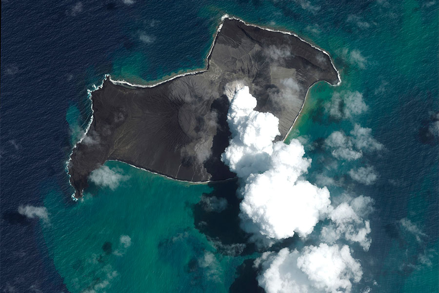 `The volcano is estimated to have caused significant damage in Tonga