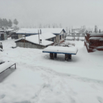 Snowfall halts development work in Manang