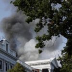 South Africa’s parliament building caught fire