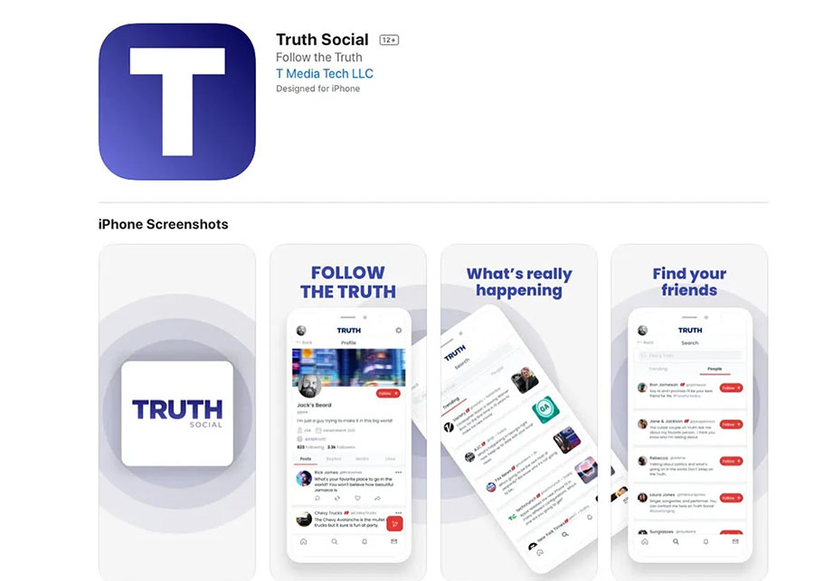 ‘Truth Social,’ Donald Trump’s social networking app, is now available on iPhone