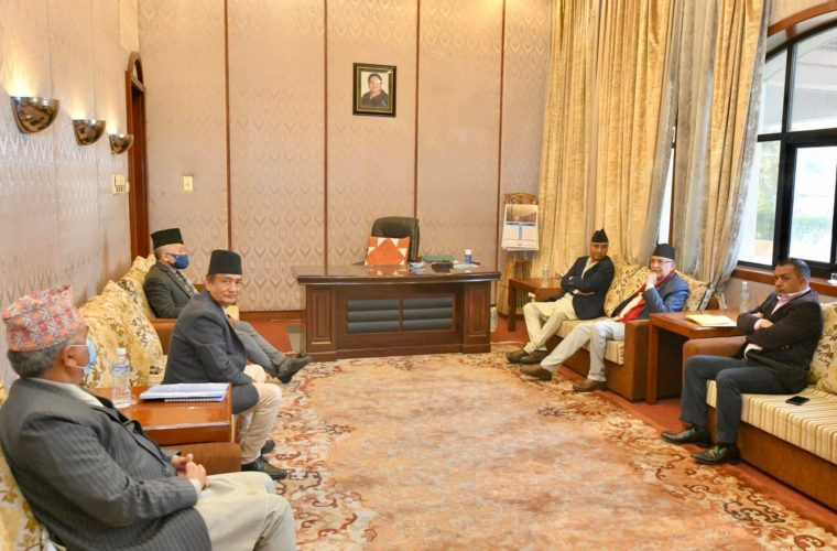 Top leaders of Congress and UML hold discussions to reach a consensus in MCC