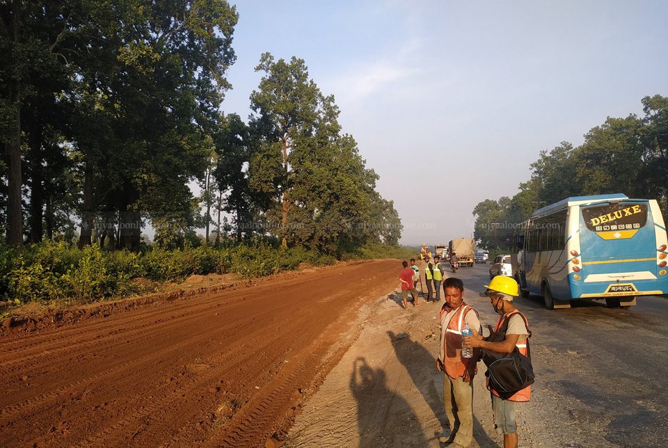 The extension of the Narayangarh-Butwal road is taking a long time