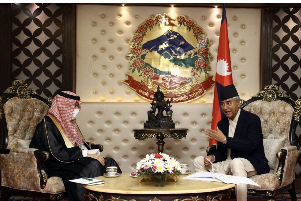 Prime Minister Deuba meets with Saudi Arabia’s Foreign Minister