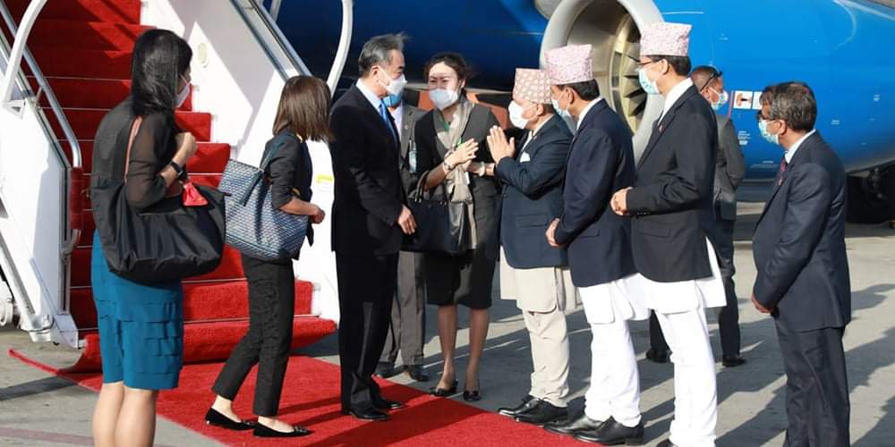 Chinese Foreign Affairs Minister Wang Yi arrived in Kathmandu