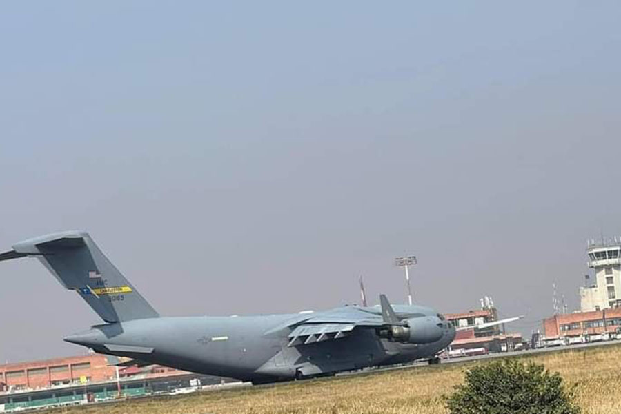 US Air Force aircraft in Kathmandu