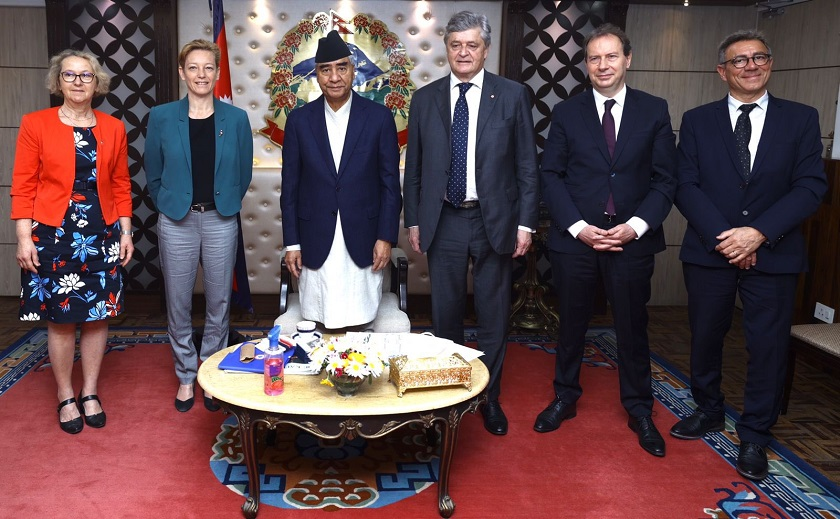 Members of the French House of Representatives paid a courtesy call on Prime Minister Deuba