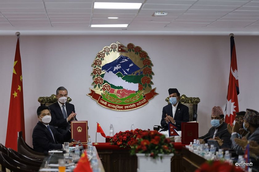 <strong>Nepal Foreign Minister Dr. Khadka meets his Chinese counterpart Wang</strong>