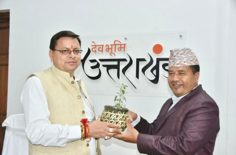 Meeting between Uttarakhand Chief Minister Dhami and MP Basnet