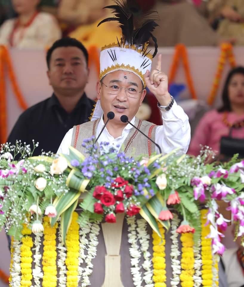 Chief  Minister Prem Singh Tamang inaugurates Paruhang Sapten mangkhim at international level ceremony