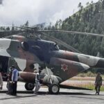 By helicopter, election materials were delivered to Chhangaru and Tinkar