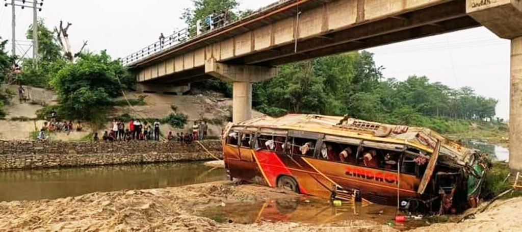 Nine killed as bus falls off Rohini Bridge in Rupandehi