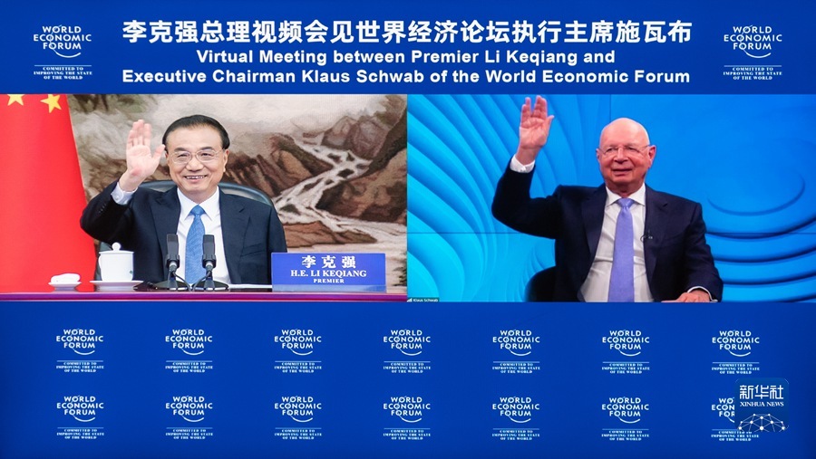 Premier Li virtually meets WEF executive chairman Schwab, pointing to positive tone for China’s H2 recovery