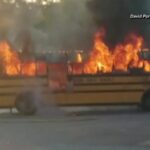 Thirty-three people injured as bus catches fire  