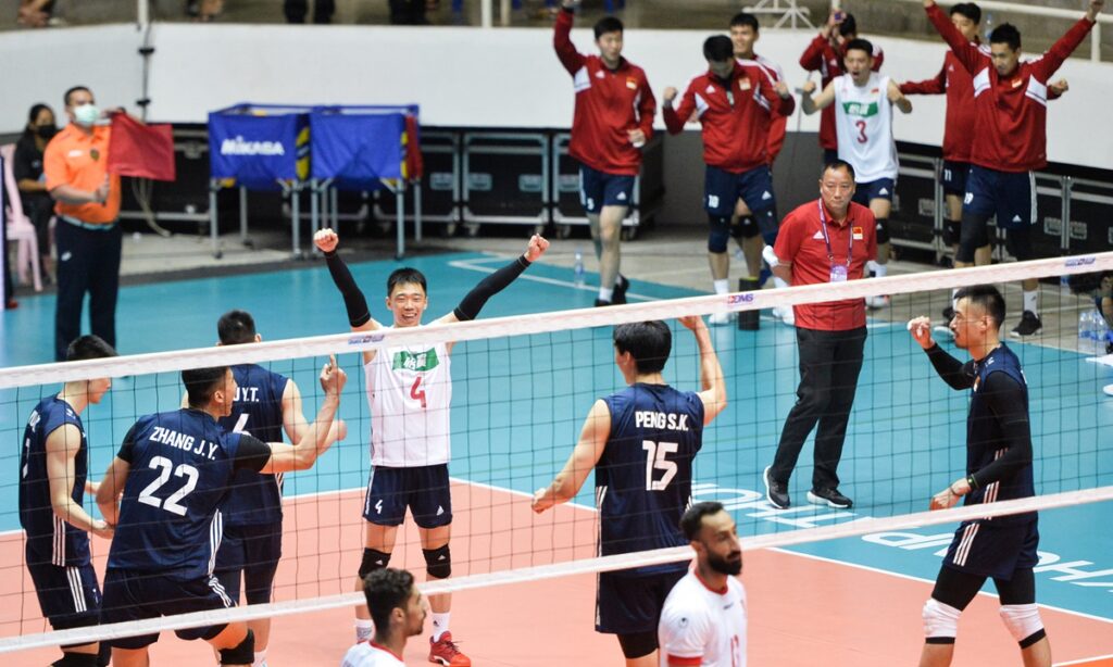 Chinese volleyball team beat Bahrain in 2022 AVC Cup for Men