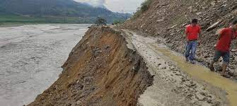    Helambu roadway obstructed   