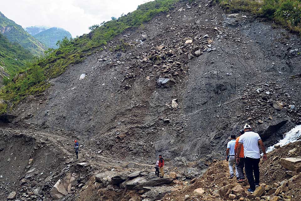 Rain damages Araniko Highway affecting transportation