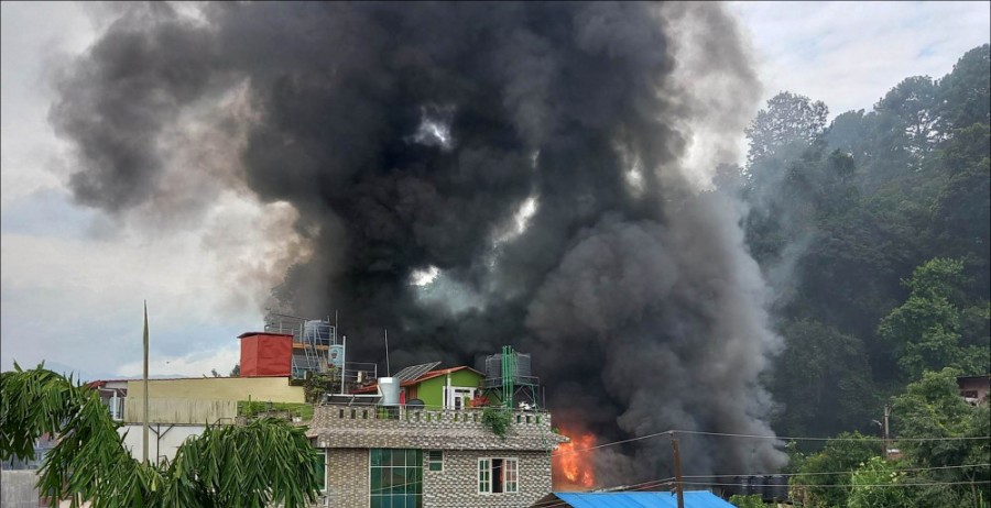 Fire breaks out at shoe factory in Balaju