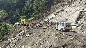 Dumre-Besisahar and Besisahar-Chame road blocked by landslide  