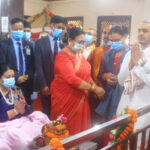 President Bhandari offers worship at Bindhyabasini Temple