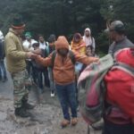 <strong>ARMY RESCUES TOURISTS STRANDED DUE TO LAND SLIDE IN NORTH SIKKIM</strong>