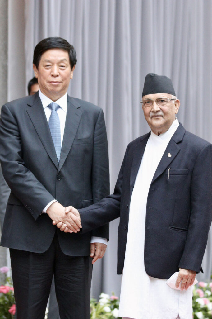 UML Chair Oli and Chinese leader Li Zhanshu hold meeting