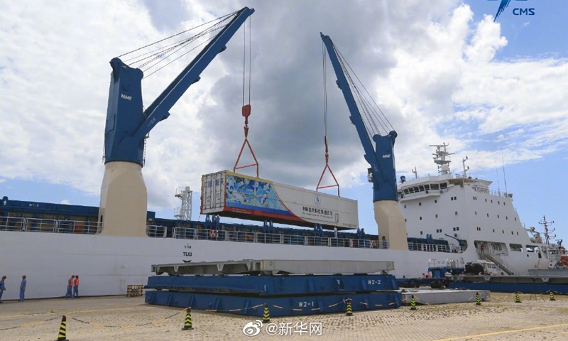 Long March 5B rocket arrives at Wenchang spaceport for Mengtian space station lab module October launch