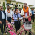 Bicycles given to girl students to motivate them in their studies