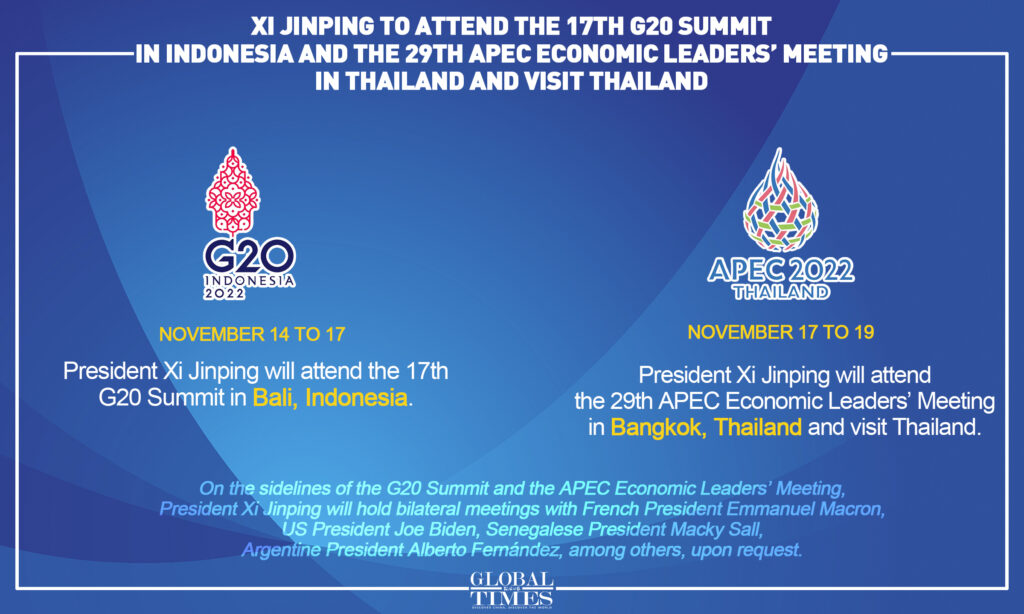 Xi to attend G20, APEC to present vision; events show China’s devt brings opportunities to world