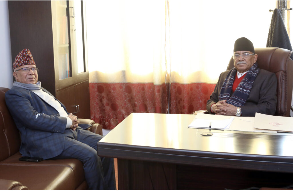 PM Dahal and Unified Socialist Chair Nepal meet 