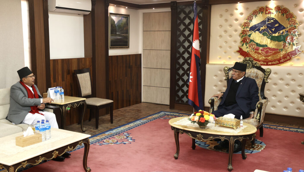 Prime Minister Dahal and Speaker Ghimire meet