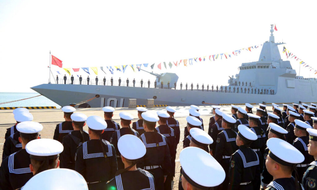 All current Type 055 large destroyers enter active PLA Navy service with commissioning of 8th hull Xianyang