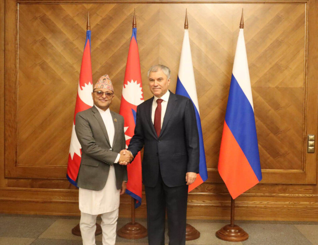 NA Chair Timilsina, Russian Parliament Chair meet 