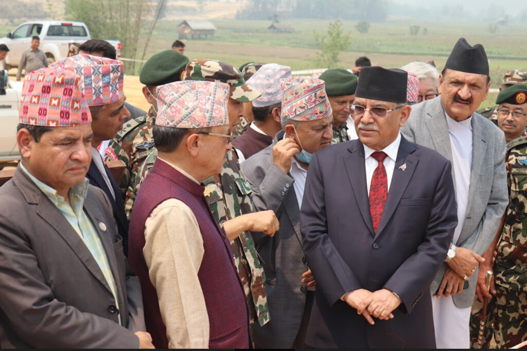 PM Dahal inspects Kathmandu-Tarai fast track