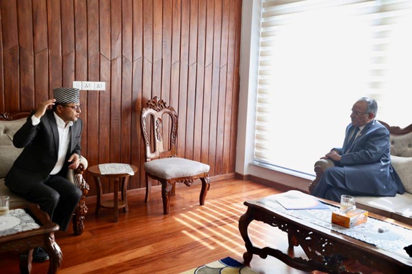 PM Dahal, NA Chair Timilsina meet