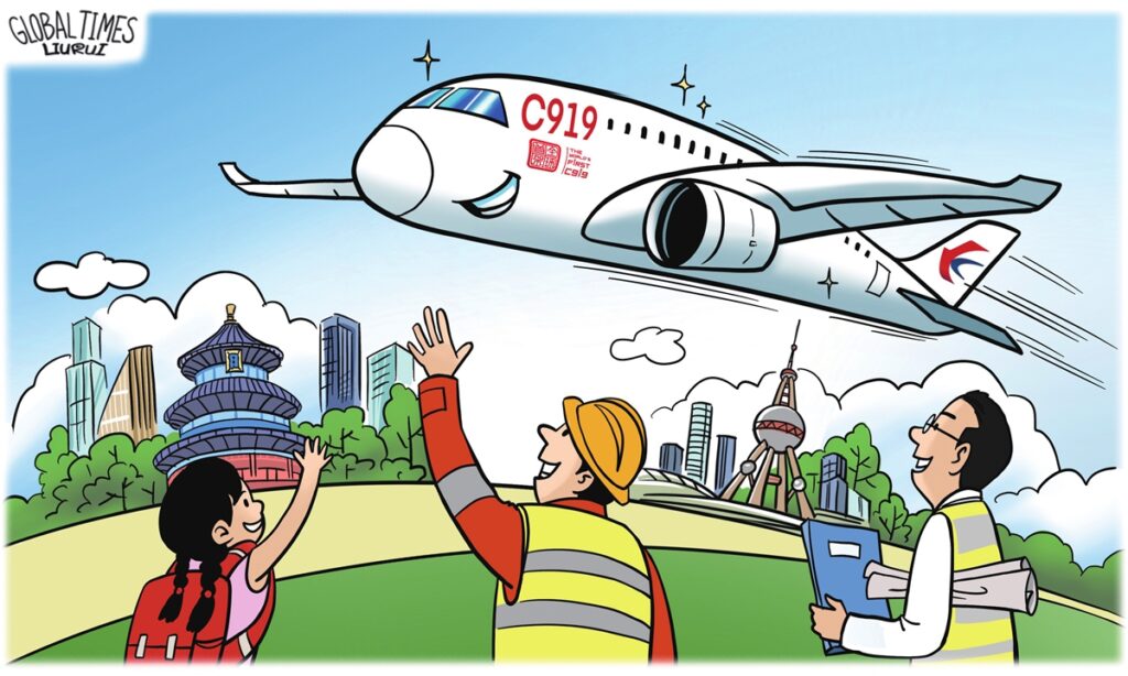 What the congratulations Boeing and Airbus sent to the C919 reflect