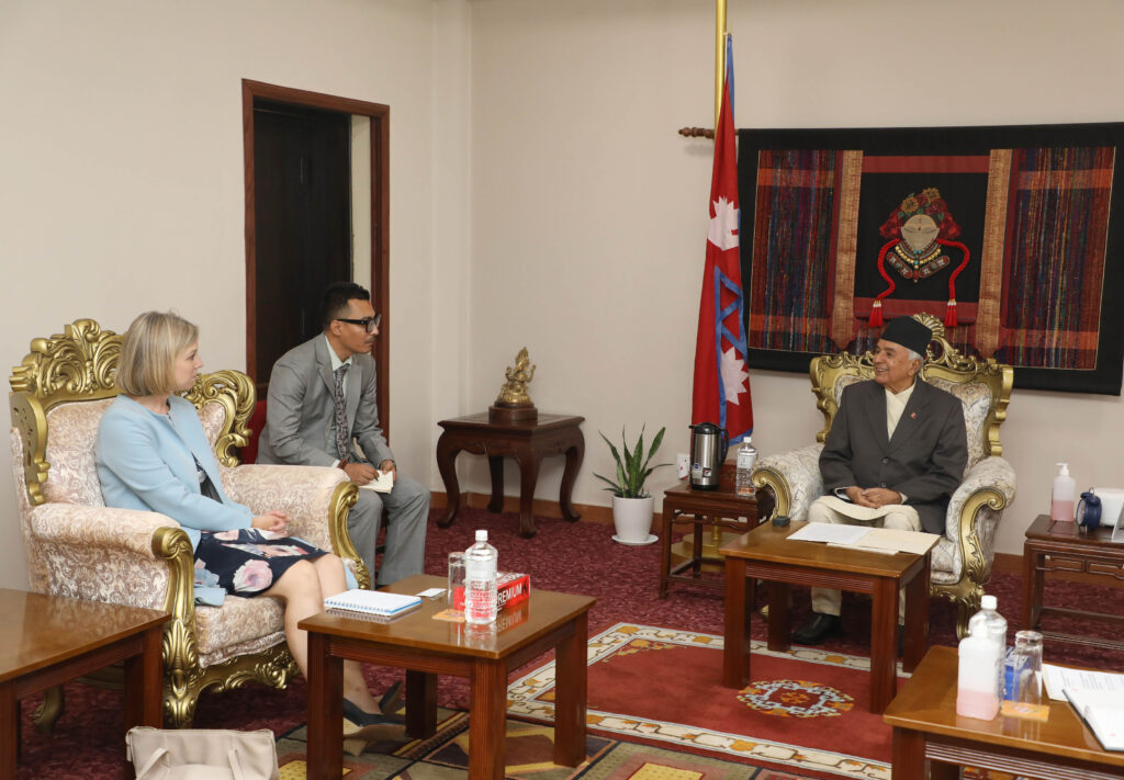 British Ambassador Pollitt pays farewell call on President Paudel